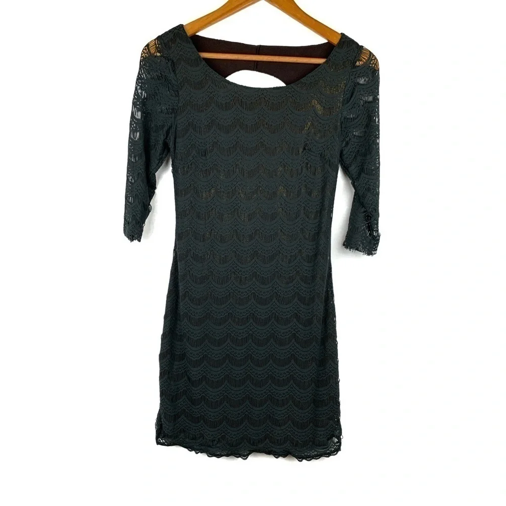 Free People Holly lace metallic mini dress